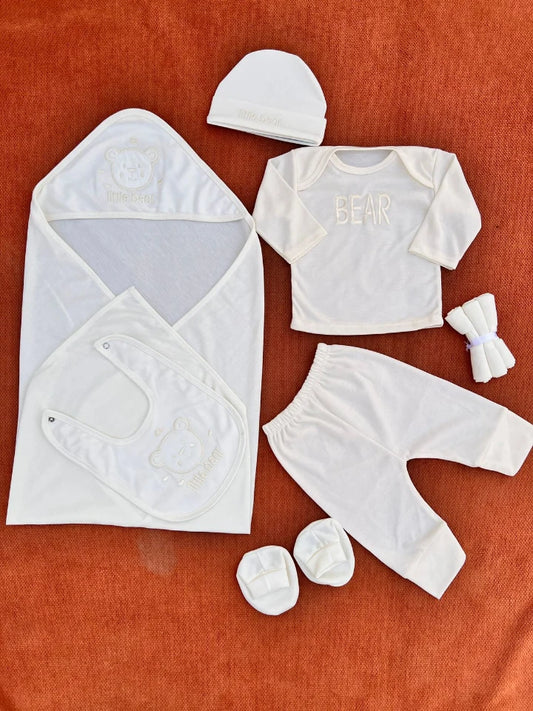 10 Pieces Newborn Baby Starter Set – 100% Cotton Summer Gift Set