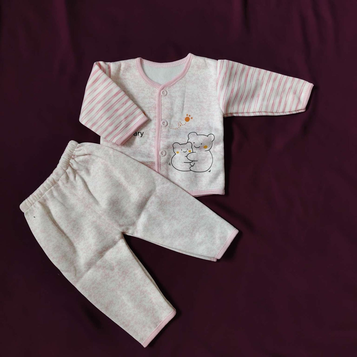 2-Piece Baby Winter Fleece Set – Soft Shirt & Trouser for 0-6 Months