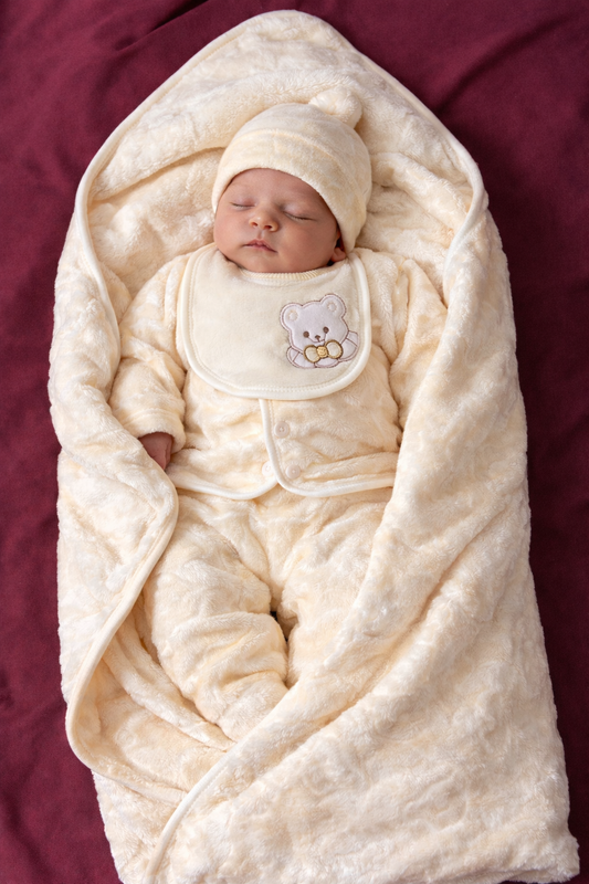 Newborn 6 Pcs Velvet Winter Starter Set – yellow