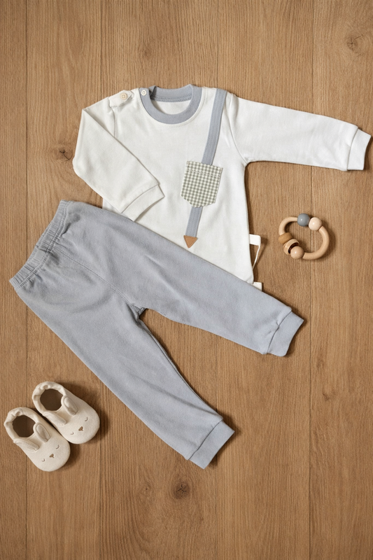 2-Piece Baby Set – Premium Imported Shirt & Trouser with Pocket (Mid season)