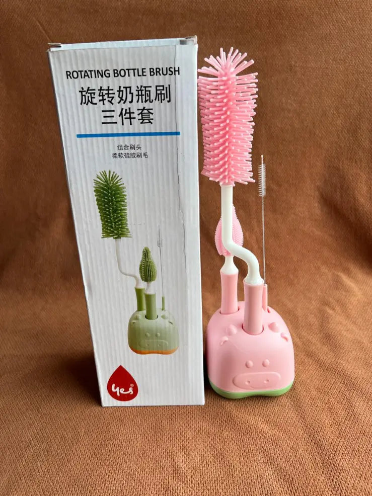 3-in-1 Baby Bottle Cleaning Brush Set with Stand