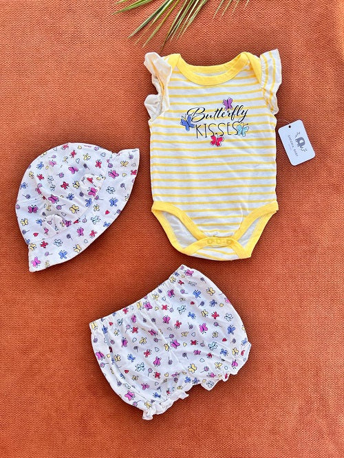 Summer Imported Baby Cotton Sets – hat yellow