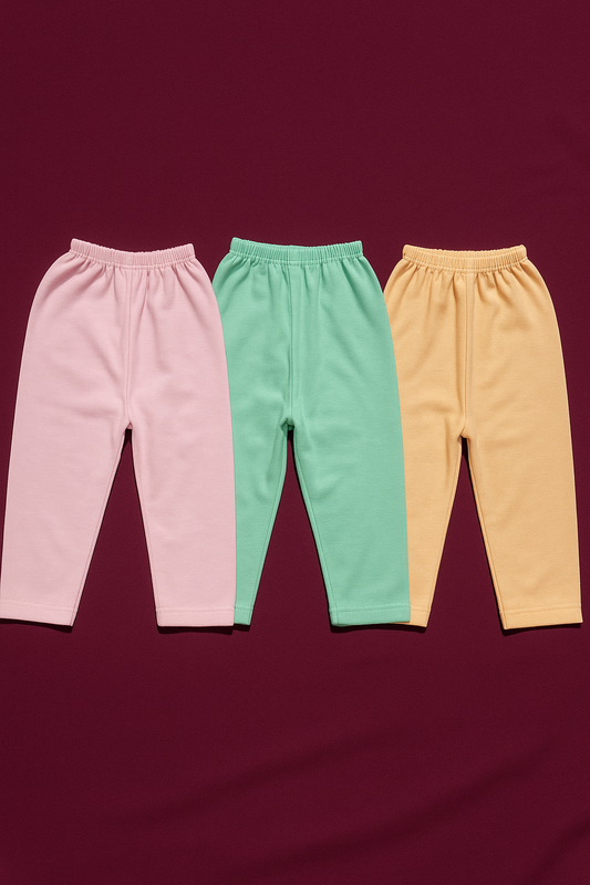 Pack of 3 Baby Cotton Trousers | Soft Breathable for Babies