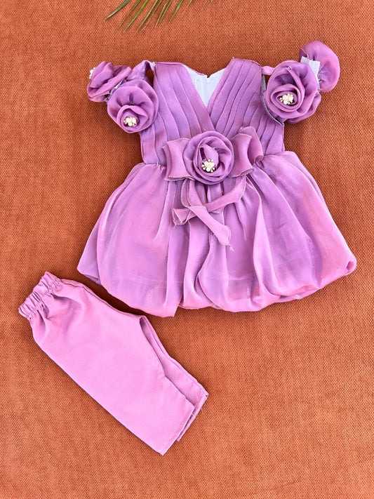Baby Girl Festival Dress with Trouser – Floral Outfit