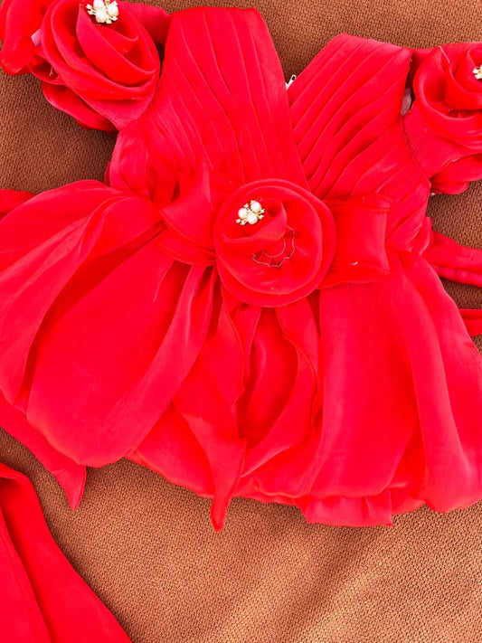 Baby Girl Festival Dress with Trouser – Floral Outfit