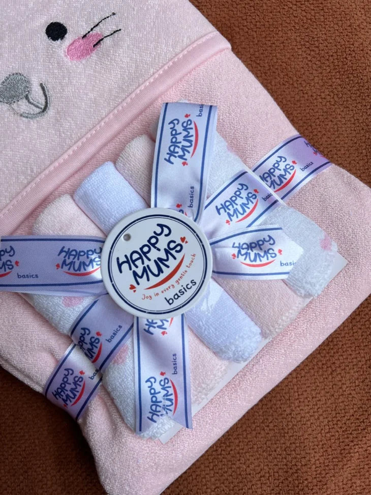 Baby Bath Towel with 5 Face Towels