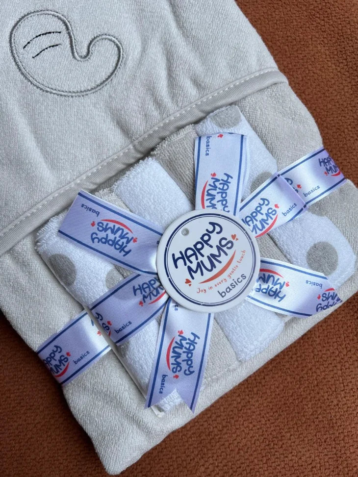 Baby Bath Towel with 5 Face Towels