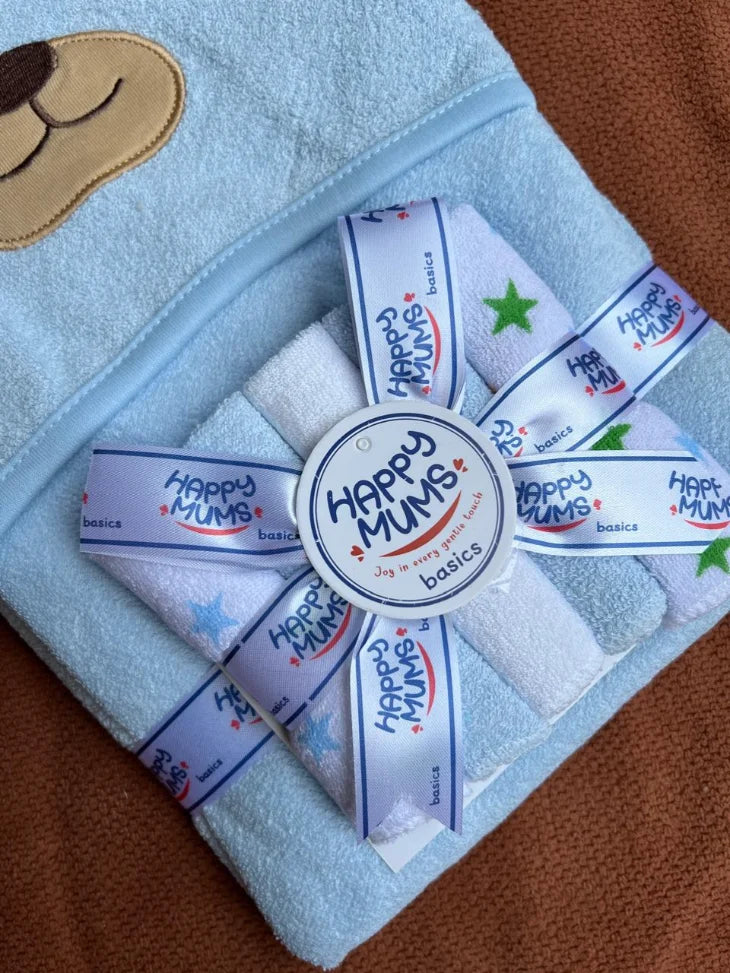 Baby Bath Towel with 5 Face Towels