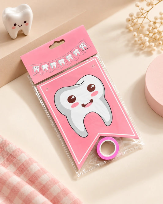 Baby First Tooth Birthday Banner - I Got My First Tooth Design