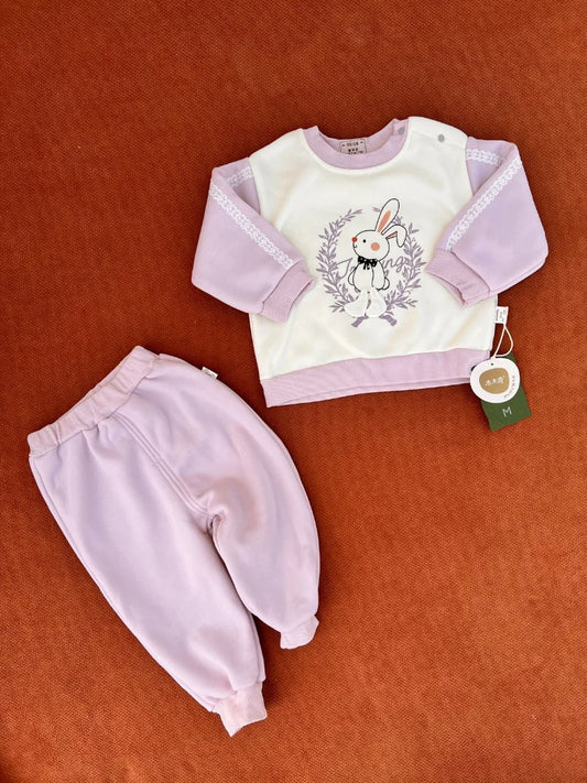 Warm Baby Outfit – Two-Piece Set (Rabbit Design)
