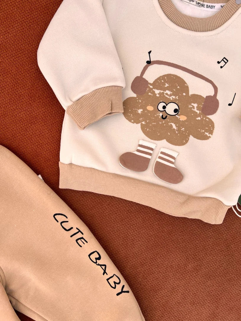 Imported Two-Piece Baby Clothing Set – Warm Double Fabric Outfit