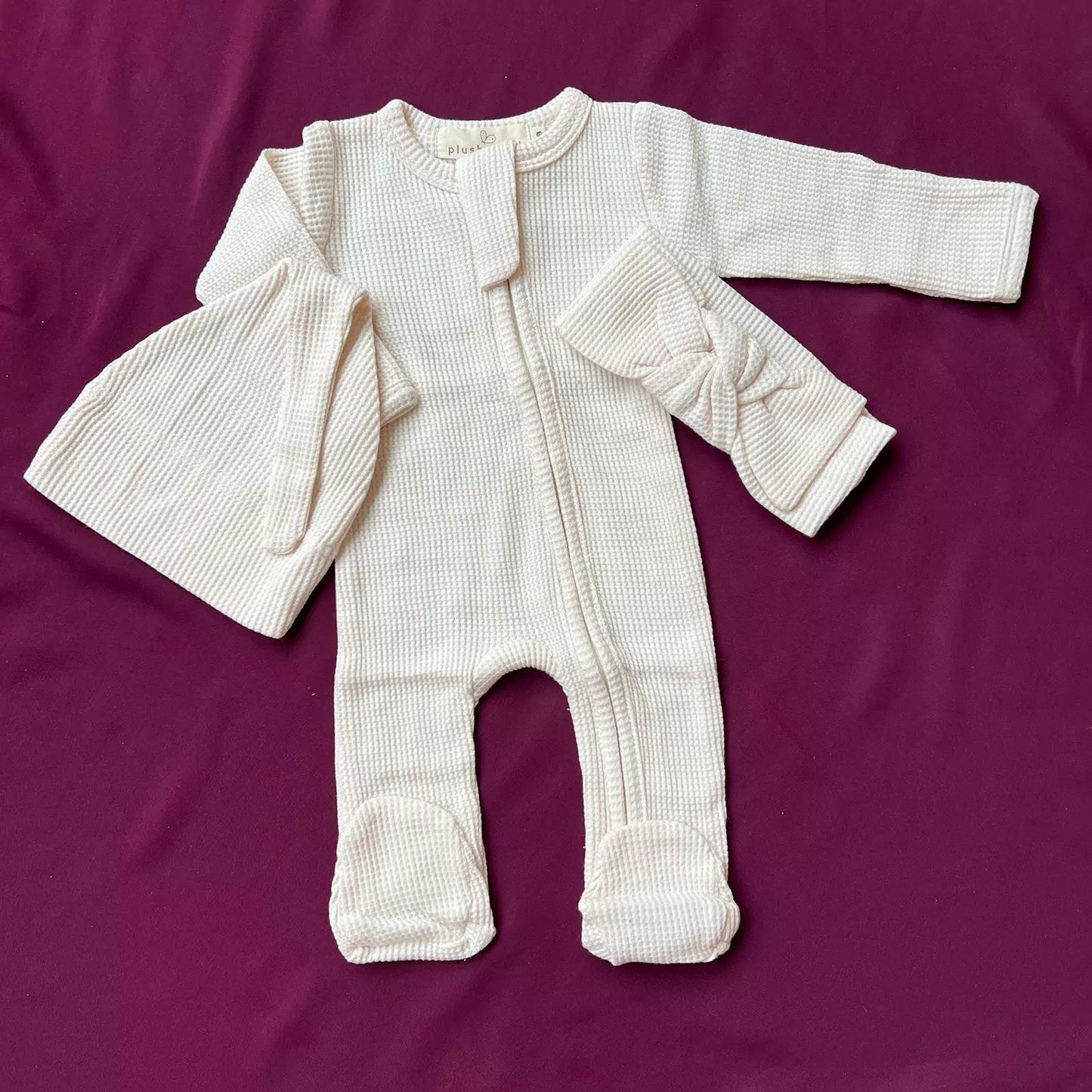 Baby Romper Set with Cap & Headband