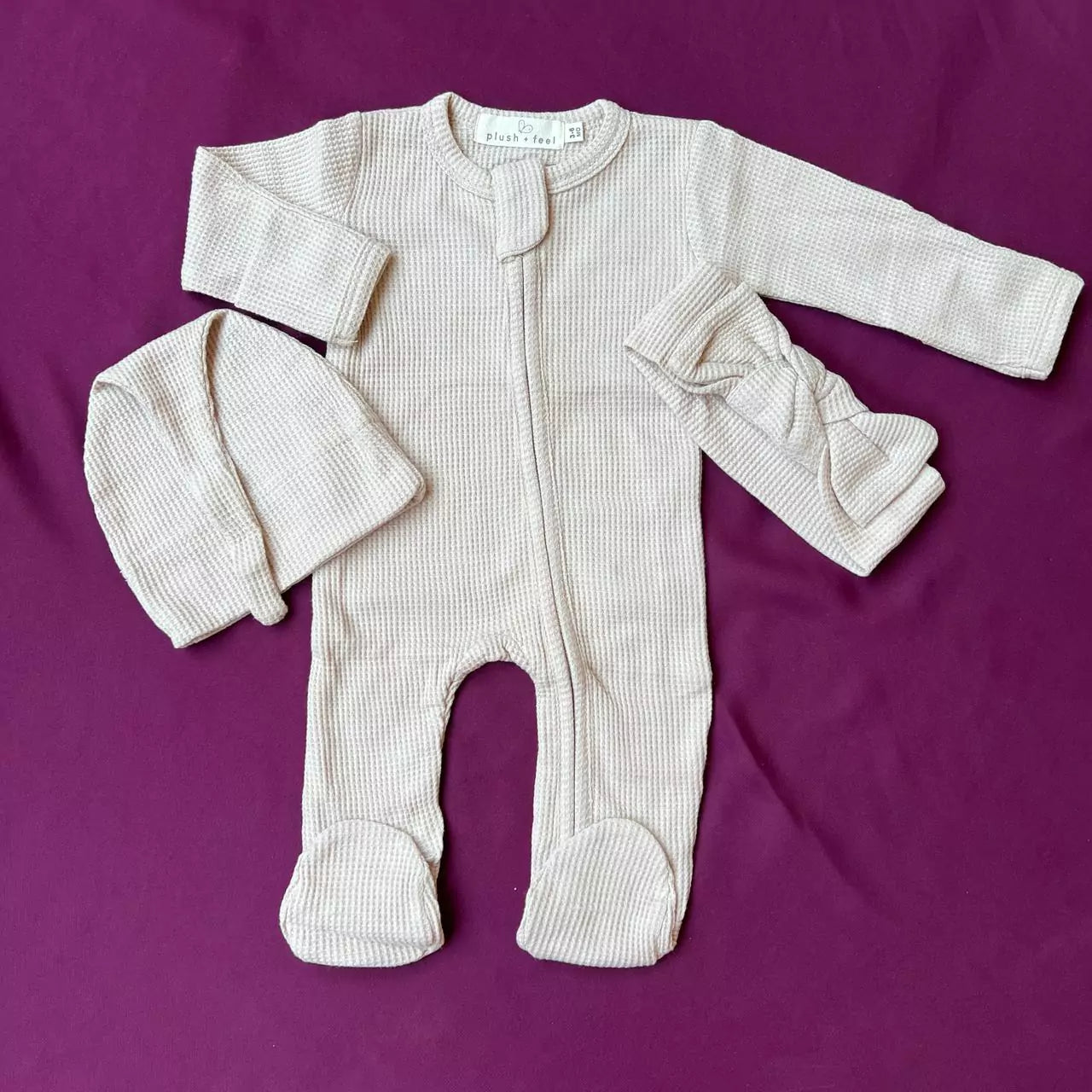 Baby Romper Set with Cap & Headband