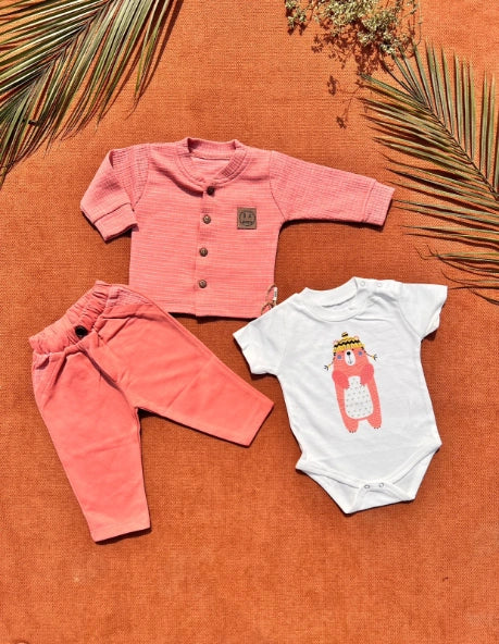 Baby Summer Cotton Outfit Set – 3 Piece Newborn Dress