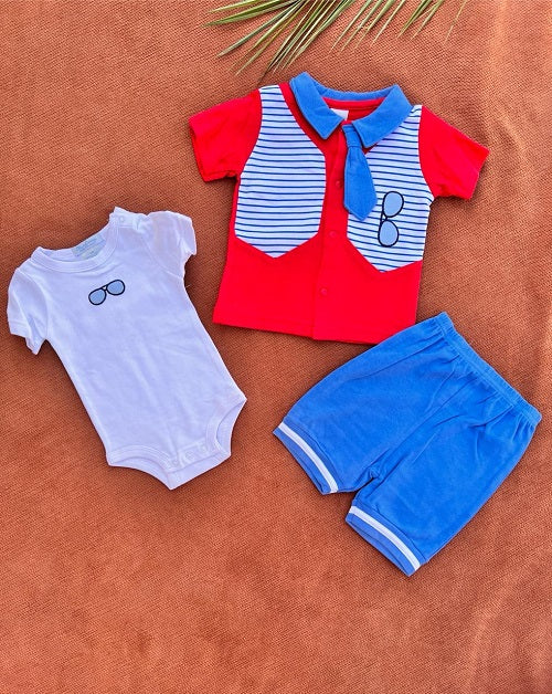 Summer Imported Baby Cotton Sets – boys Red