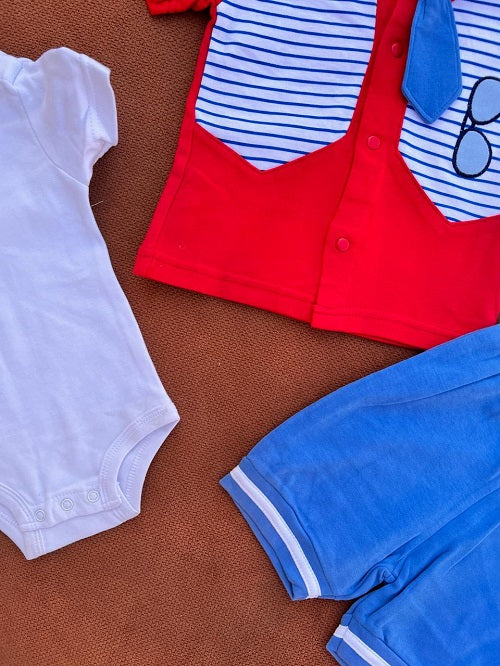 Summer Imported Baby Cotton Sets – boys Red