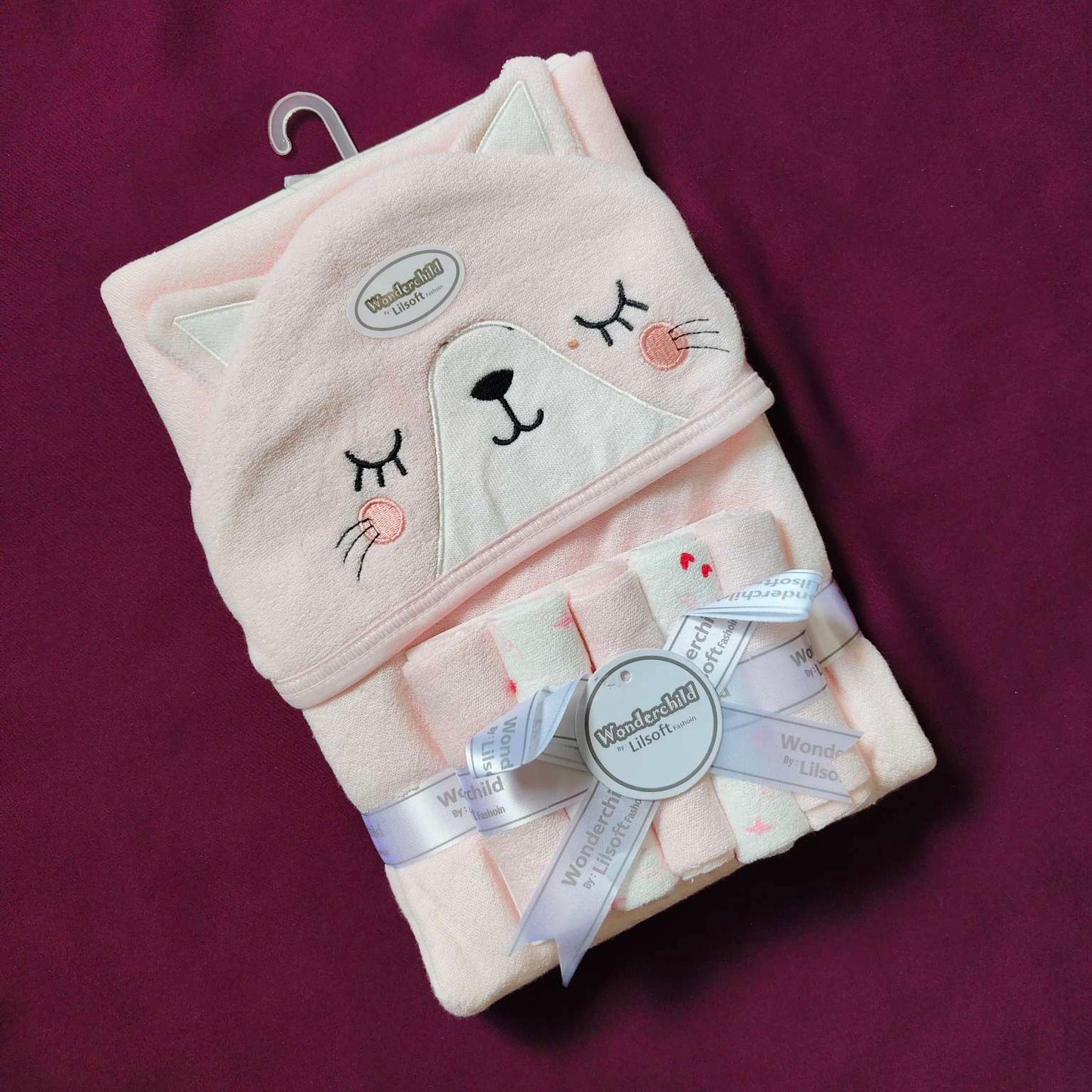 Baby Bath Towel with 5 Face Towels
