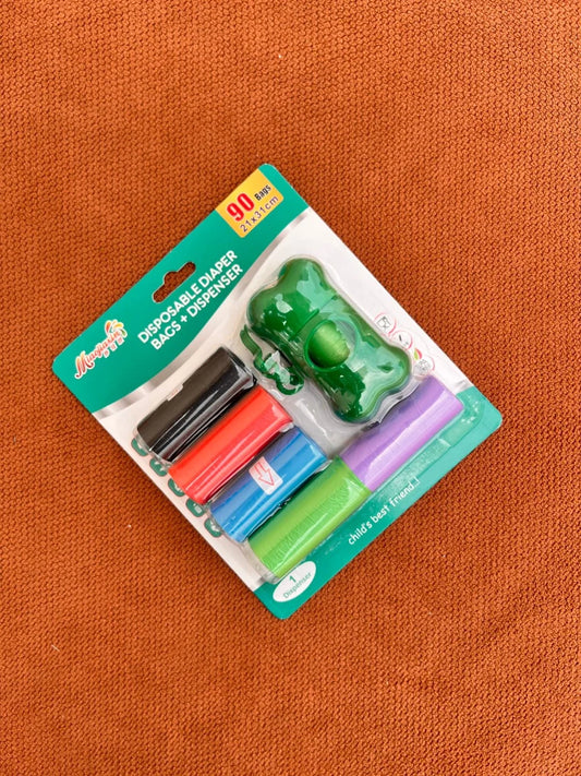 Diaper Bag Dispenser – 1 Travel Dispenser + 6 Refill Rolls | Green