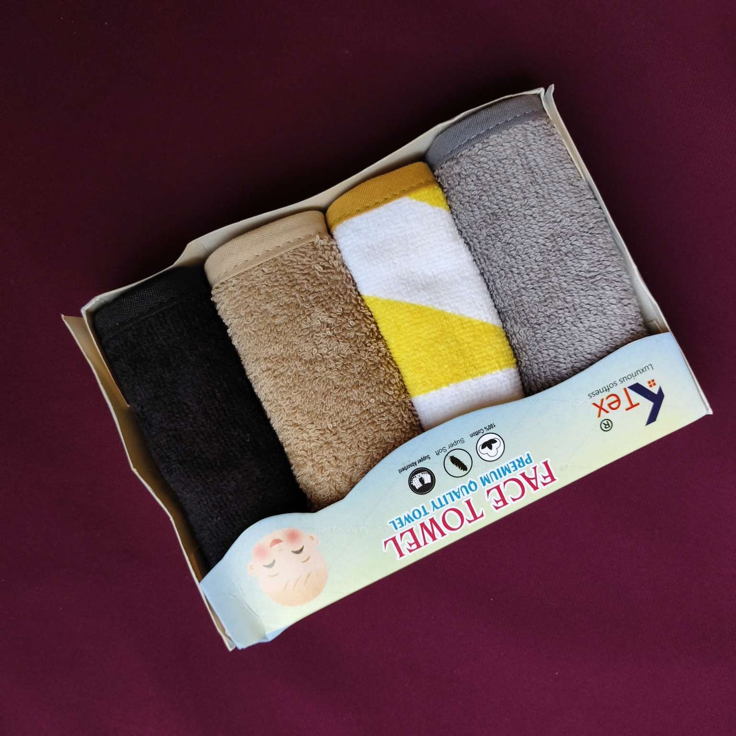 Face towels pack of4 3