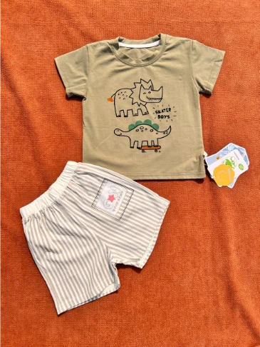 Imported 2-Piece Baby Clothing Set โ Shirt & Shorts | Premium Summer Wear for Kids