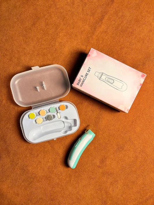 Imported Electric Baby Nail Trimmer Kit – Safe & Gentle Nail Care Set (Blue)