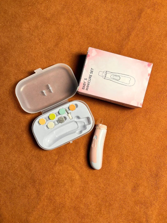 Imported Electric Baby Nail Trimmer Kit – Safe & Gentle Nail Care Set (Pink)