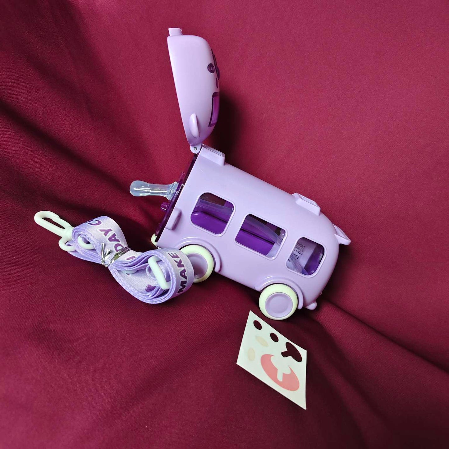 Kids Bus Water Bottle – 1 Cute 500ml Leakproof Sipper | Purple
