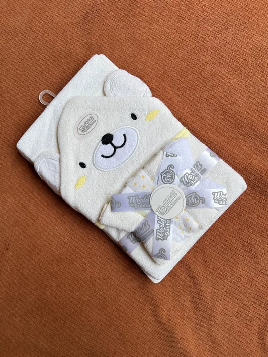 Kids Essentials Baby Bath Towel with 5 Face Towels