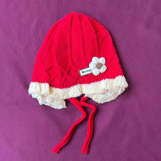 Knitted Baby Cap – Soft and Warm Winter Hat with Ties