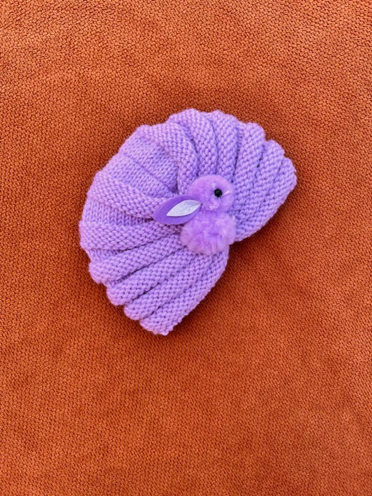 Knitted Baby turban Cap with Bunny Design – Soft & Cozy