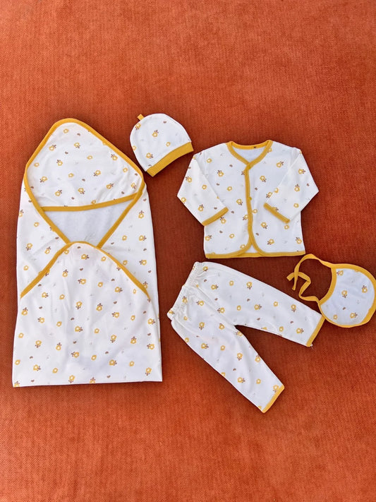 Newborn Summer Cotton Starter Set – 5 Pcs Soft Baby Gift Set