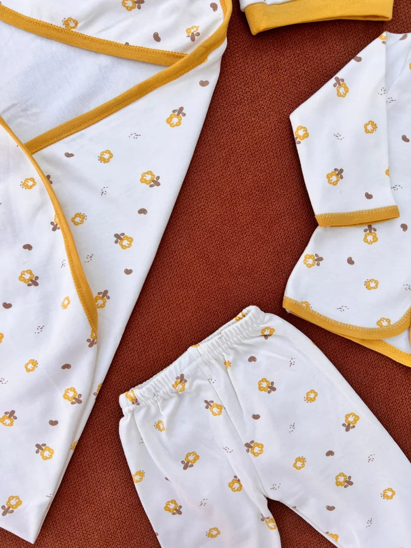 Newborn Summer Cotton Starter Set – 5 Pcs Soft Baby Gift Set