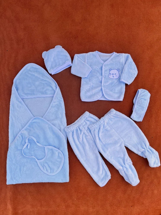 Newborn 6 Pcs Velvet Winter Starter Set – Ferozi