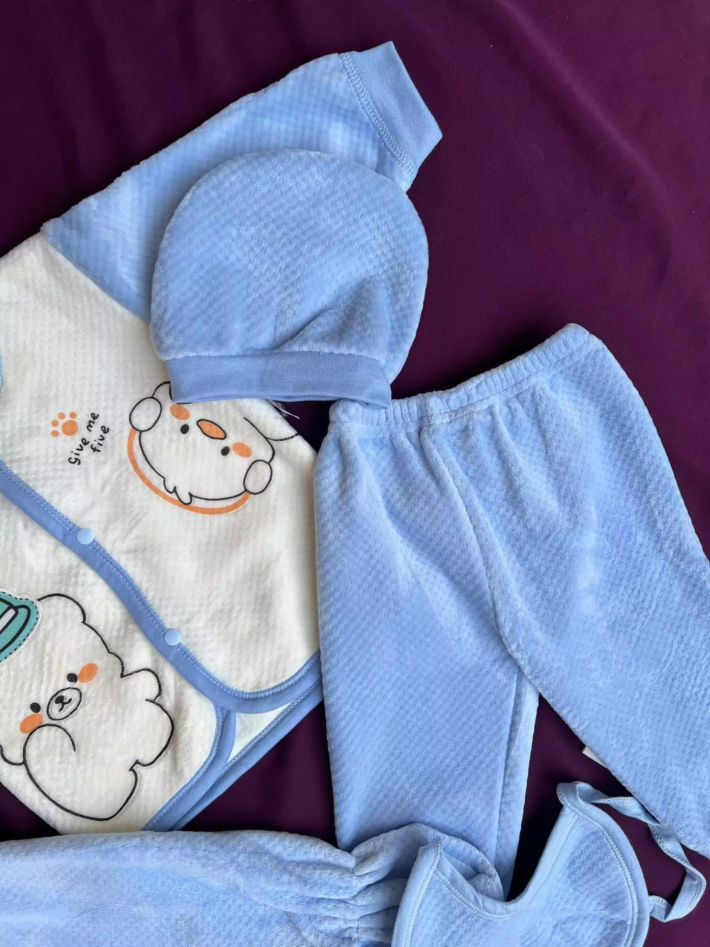 Newborn Baby 5 Piece Velvet Set