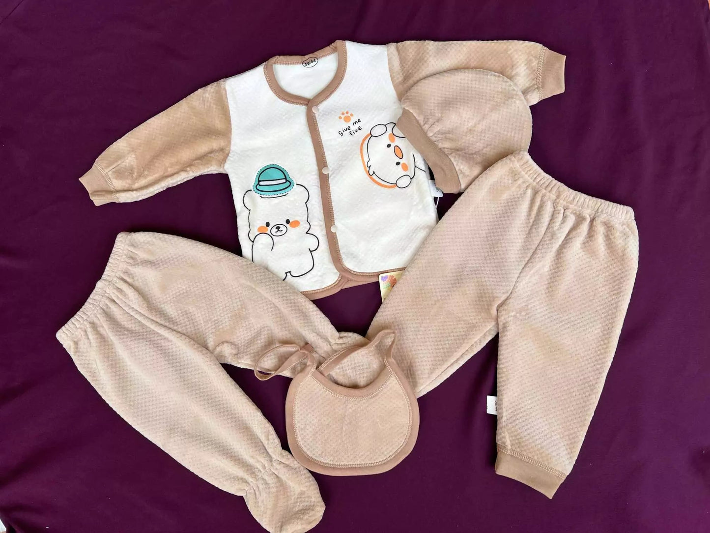 Newborn Baby 5 Piece Velvet Set