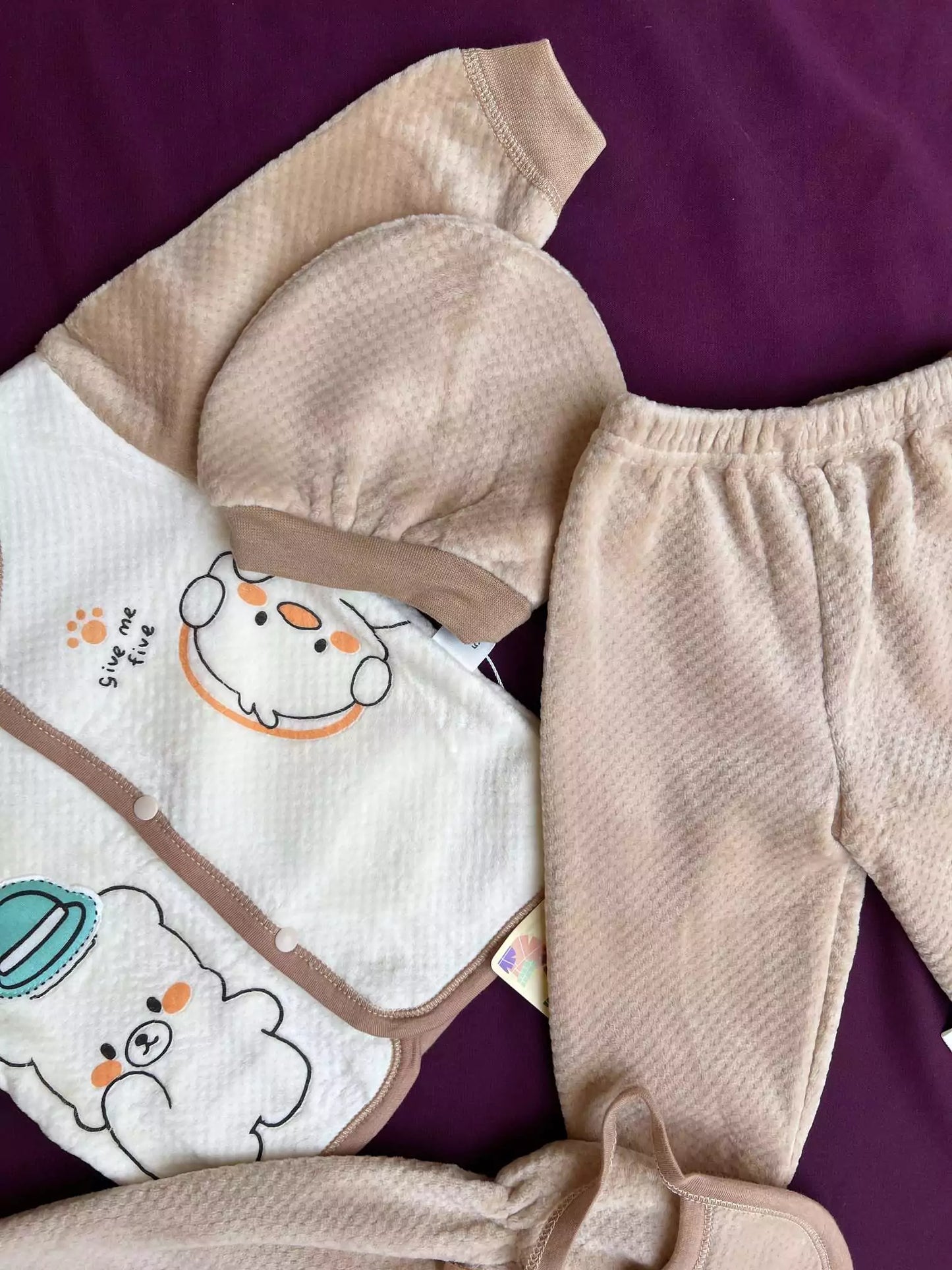 Newborn Baby 5 Piece Velvet Set
