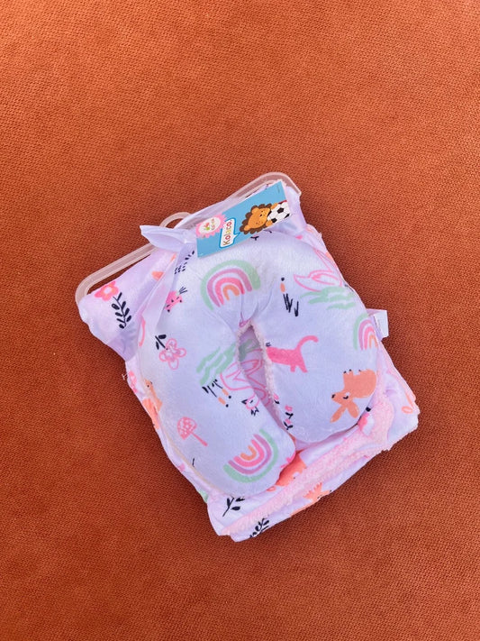 Newborn Neck Support Pillow with Soft Blanket