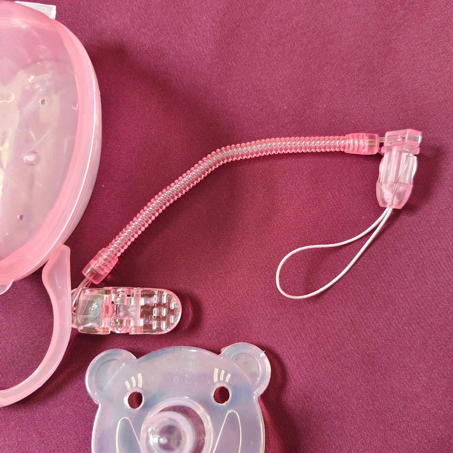 Pacifier with Chain in Protective Case | BPA-Free Soother for Babies