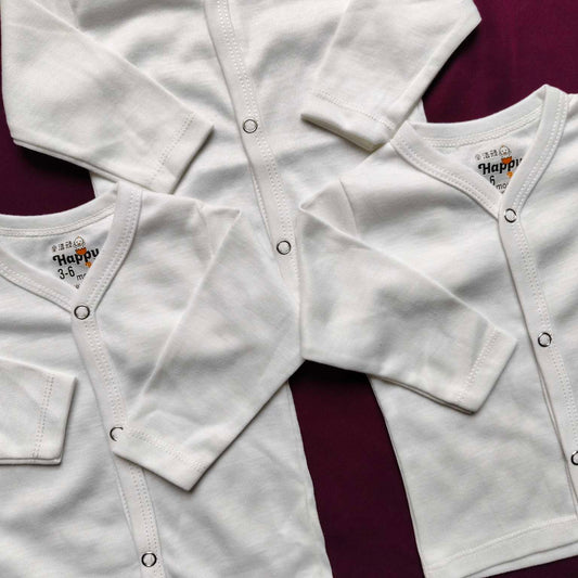 Imported Full Sleeves Button Vest – White