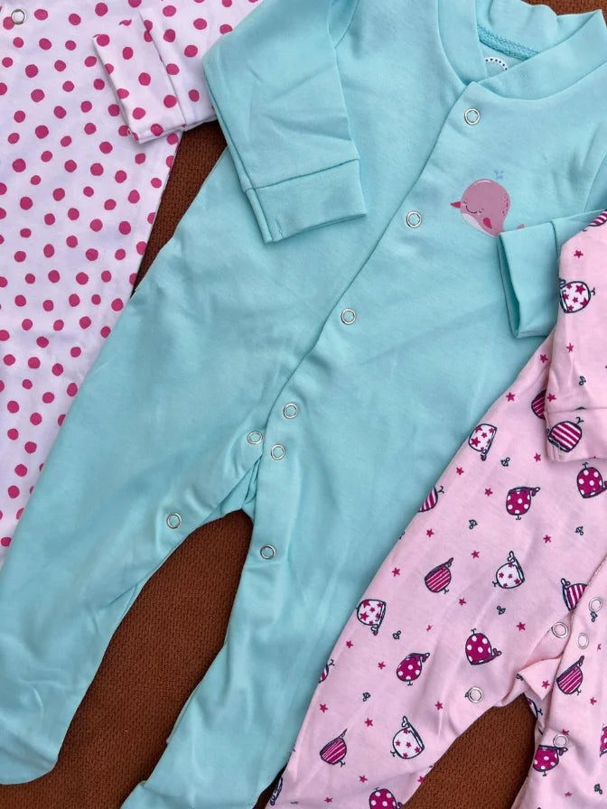 Pack of 3 Baby Full Sleeve Rompers