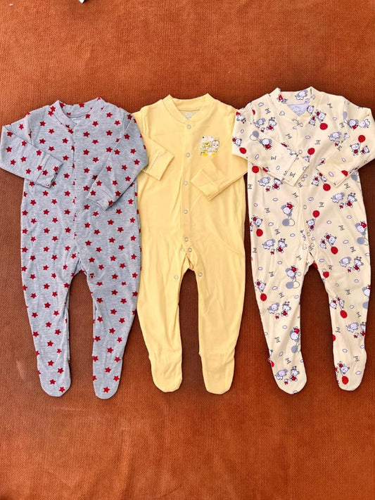 Pack of 3 Baby Full Sleeve Rompers
