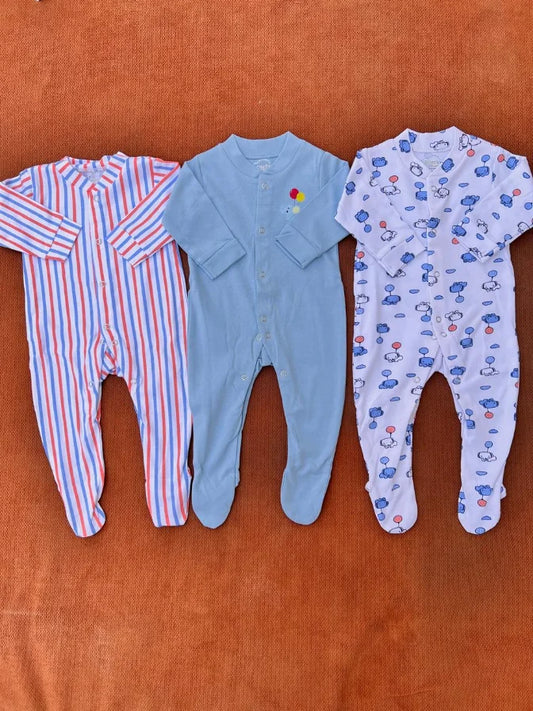 Pack of 3 Baby Full Sleeve Rompers