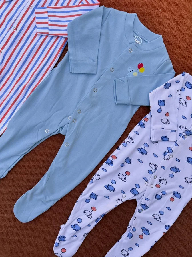Pack of 3 Baby Full Sleeve Rompers