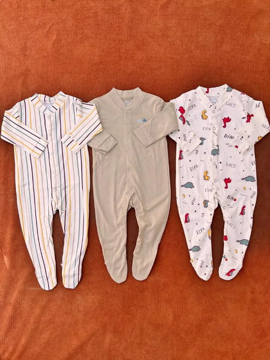 Pack of 3 Baby Full Sleeve Rompers