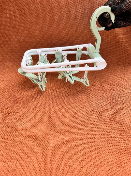 Portable Clothes Drying Hanger with Clips – Ideal for Baby Laundry