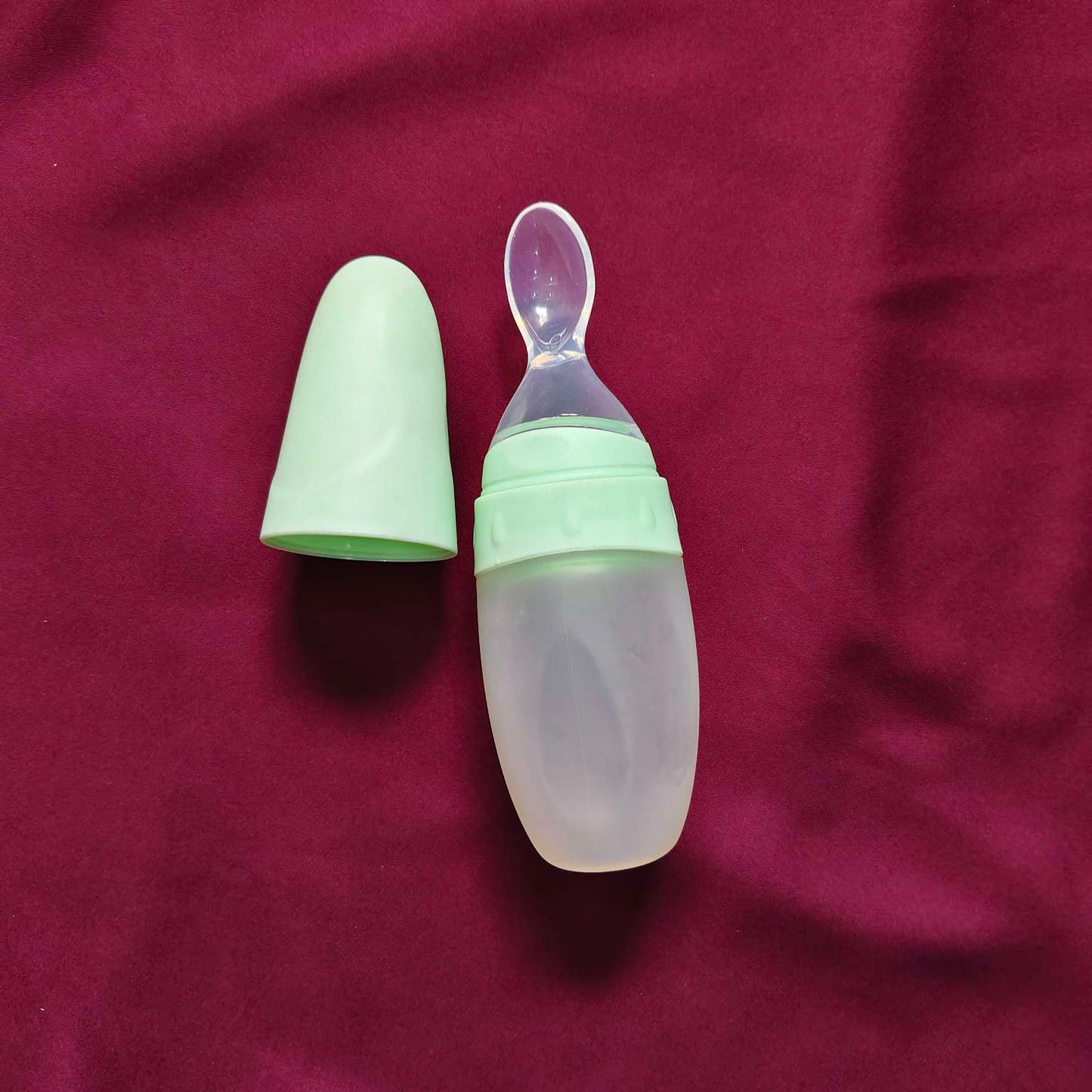 Silicon feeding spoon with silicon tip Green 1