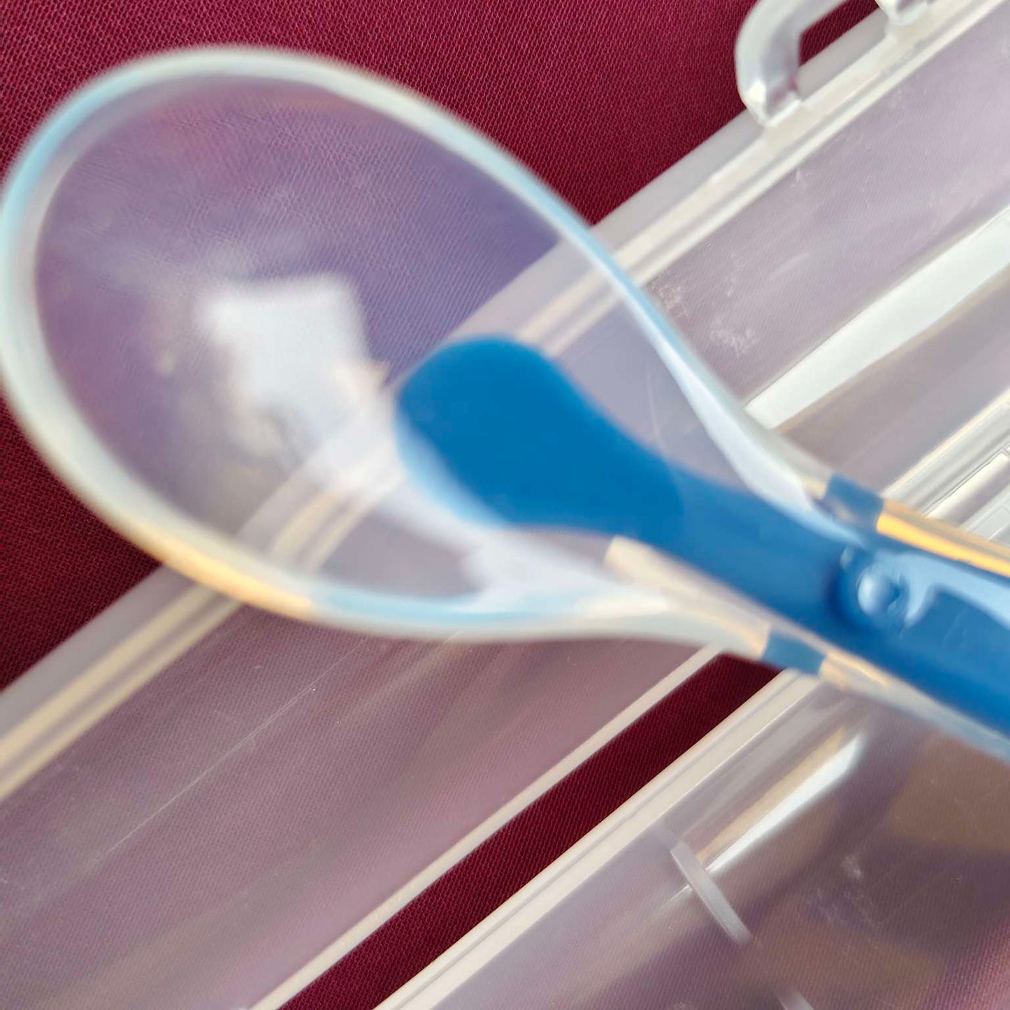 Silicon spoon with box blue1