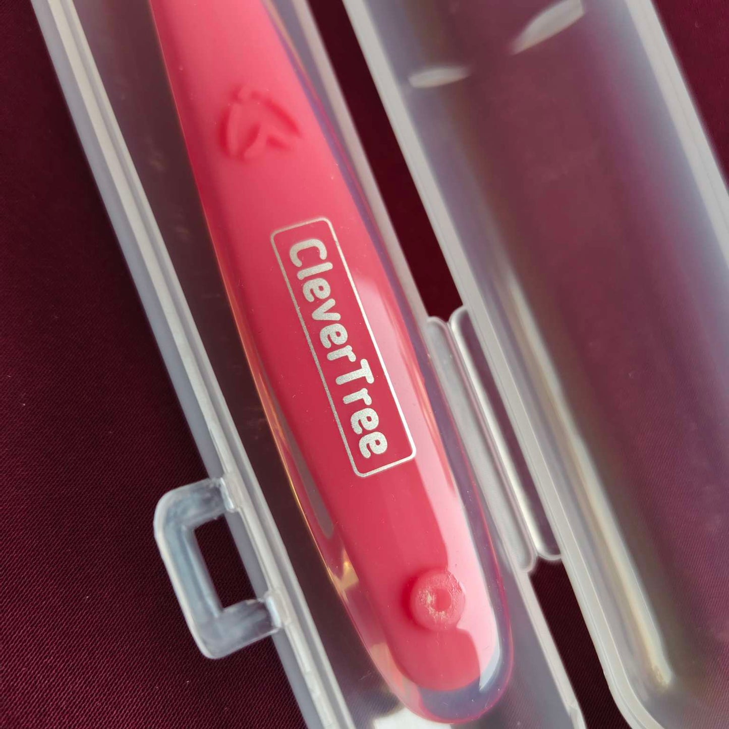 Silicon spoon with box pink