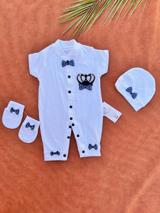 Summer Turkish Style Baby Romper with Cap and mittens