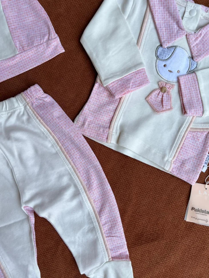 Tiny Teddy Collar Baby 3 Piece Set | Newborn Outfit